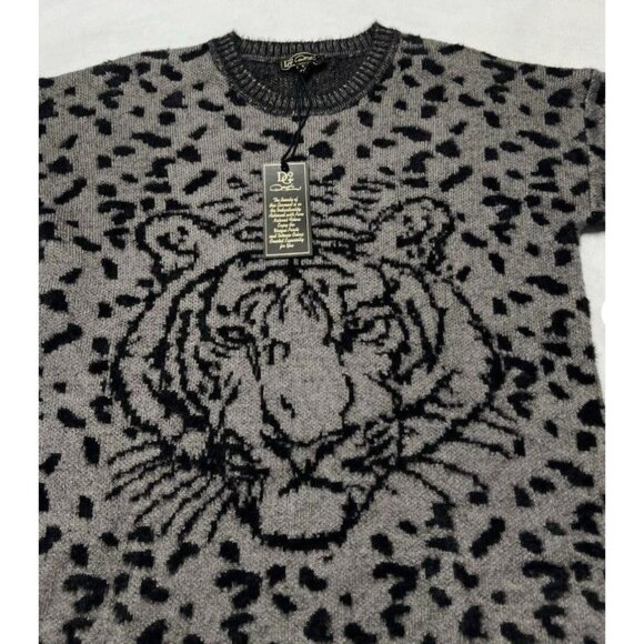 Diane Gilman Tiger Leopard Sweater Black Small - Picture 1 of 9